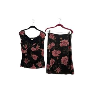 Wrapper Black and Pink Floral Garment